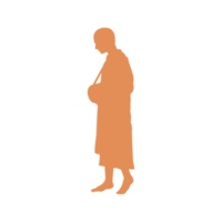 Routine of monk silhouette illustration. png