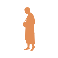 Routine of monk silhouette illustration. png