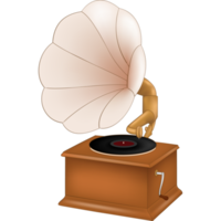 Transparent music device gramophone, antique and classic style png