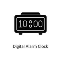 Digital Alarm Clock Vector  Solid Icons. Simple stock illustration stock