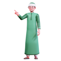 3d Charakter Muslim männlich mit Grün Kleider png