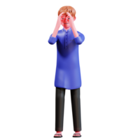 3D Character Muslim Male with blue clothes png