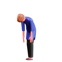 3D Character Muslim Male with blue clothes png