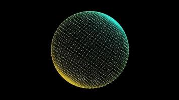 abstrakt Neon- Ball glänzend mit anders Schatten von lila Über Raum Nebel video