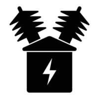 high voltage electrical transformer icon vector