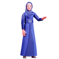 3d Charakter Muslim weiblich mit Blau Kleider png