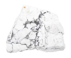 rough Howlite stone isolated on white photo
