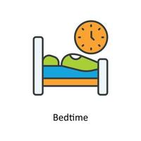 Bedtime Vector Fill outline Icons. Simple stock illustration stock