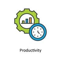 productividad vector llenar contorno iconos sencillo valores ilustración valores
