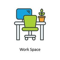 Work Space Vector Fill outline Icons. Simple stock illustration stock