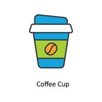 Coffee Cup Vector Fill outline Icons. Simple stock illustration stock