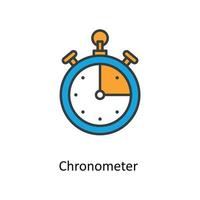 Chronometer  Vector Fill outline Icons. Simple stock illustration stock