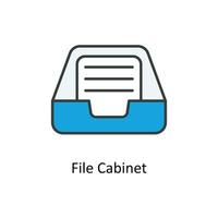 File Cabinet Vector Fill outline Icons. Simple stock illustration stock