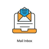 Mail Inbox Vector Fill outline Icons. Simple stock illustration stock