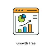 Growth Free Vector Fill outline Icons. Simple stock illustration stock