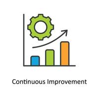 Continuous Improvement Vector Fill outline Icons. Simple stock illustration stock