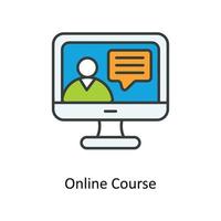 Online Course Vector Fill outline Icons. Simple stock illustration stock