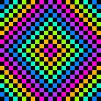 Neon squares background in hippie style vector