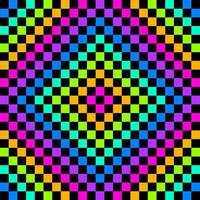 Neon squares background in hippie style vector