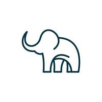 elefante animal en pie línea sencillo logo vector