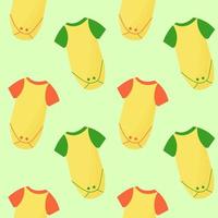 Seamless  baby newborn body suits clothes pattern in bright colors. vector