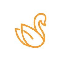 Animal swan line simplicity creative logo vector