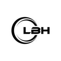lbh letra logo diseño en ilustración. vector logo, caligrafía diseños para logo, póster, invitación, etc.