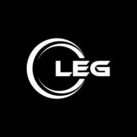 LEG letter logo design in illustration. Vector logo, calligraphy designs for logo, Poster, Invitation, etc.