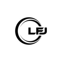 LFJ letter logo design in illustration. Vector logo, calligraphy designs for logo, Poster, Invitation, etc.