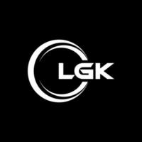 lgk letra logo diseño en ilustración. vector logo, caligrafía diseños para logo, póster, invitación, etc.