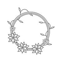 Printable Flower Coloring Pages frame with flowers vector