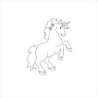 Hand-drawn unicorn design for coloring vector