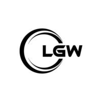 LGW letter logo design in illustration. Vector logo, calligraphy designs for logo, Poster, Invitation, etc.