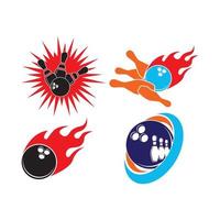 Bowling icon logo,illustration template design vector