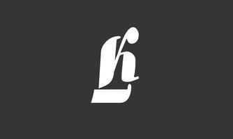alfabeto letras iniciales monograma logo kl, lk, k y l vector