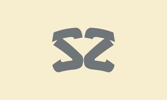 letras del alfabeto iniciales monograma logo sz, zs, s y z vector