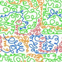 Fun colorful line scribble doodle seamless pattern. vector