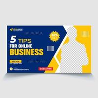 Best tips for online business digital marketing agency video web thumbnail design eps vector file