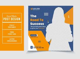 The Road to Success for your business video web thumbnail design eps vector file