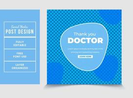 Medical healthcare services square video web thumbnail design eps vector file