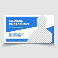 Medical emergency healthcare services video web thumbnail design eps vector file