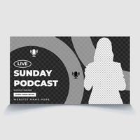 Live Sunday podcast promotional digital marketing agency  video web thumbnail design eps vector file