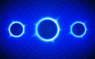 Futuristic technological three aura round grid background. Circle digital futurist cyber space design, cyberpunk tech, Portal to virtual reality, science fiction matrix, science neon light template photo