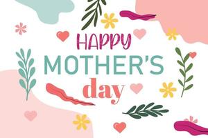 Happy mothers day celebration greeting card and  mom and child love vector