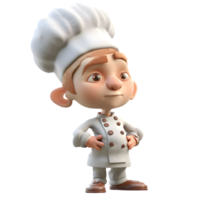 Modern 3D Chef with Tablet Ideal for Online Cooking Classes or Recipe Apps PNG Transparent Background