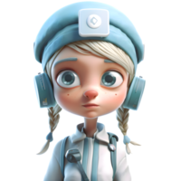 Cheerful 3D Girl Character for Positive Projects PNG Transparent Background