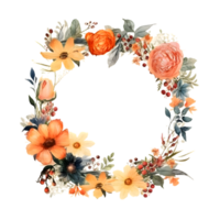 Garten Party Einladung mit Blumen- Rahmen und Pastell- Farben. png transparent Hintergrund