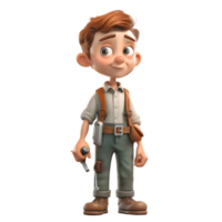 Resourceful 3D Engineer with Materials Perfect for Construction or Materials Science Concepts PNG Transparent Background