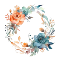 Jahrgang Blumen- Rand mit Rosen und Blätter. perfekt zum Jahrestag Einladungen und Karten. png transparent Hintergrund