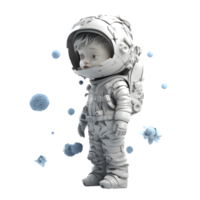 3D Render of an Astronaut with a Space Helmet on White Background PNG Transparent Background